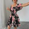 Women's Dress Casual Flowy Dresses  R-neck Vocation Boho Beach Sundress