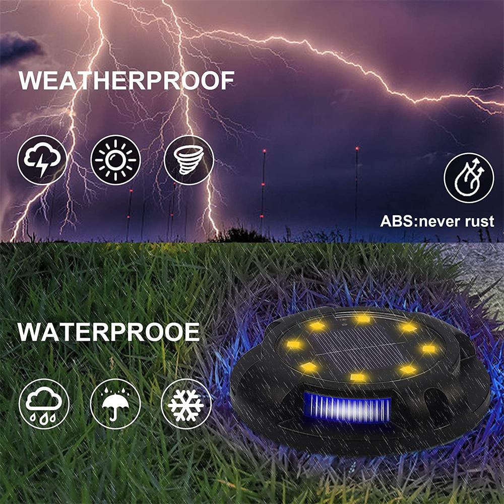 12 LED Solar Buried Lamp In-Ground Light Outdoor Waterproof Multicolor Exterior Sunlight for Garden Yard Lawn Pathway Decoration