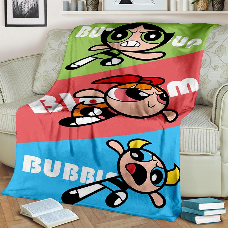 Cute P-Powerpuff Girl Cartoon Blanket,Soft Throw Blanket for Home Bedroom Bed Sofa Picnic Travel Office Rest Cover Blanket Kids