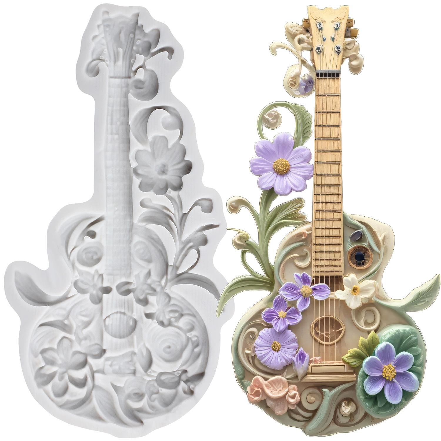 

Music Note Silicone Molds Guitar Flower Cello Fondant Mold Cake Decorating Tools Cupcake Topper Candy Resin Clay Chocolate Gumpaste Mold серый