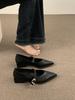 2025 New Autumn Women's Pointed Toe Mary Jane Shoes - Soft Leather, Versatile & Stylish