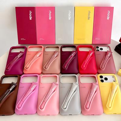 Lemontini Handyhülle für iPhone 11 12 13 14 15 16 Pro Max Plus 17 Air Make-up Lippen-Gloss Silikonhülle mit Lippen-Glanz