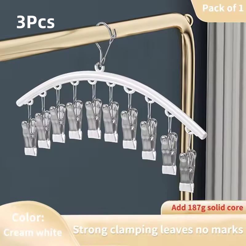 10 Klipů Nerezový Klip na Ponožky Úsporný Obloukový Stojan na Sušení Ponožek Větruodolný Protiskluzový Stojan na Oblečení Klip na Spodní Prádlo Věšák na Ručníky