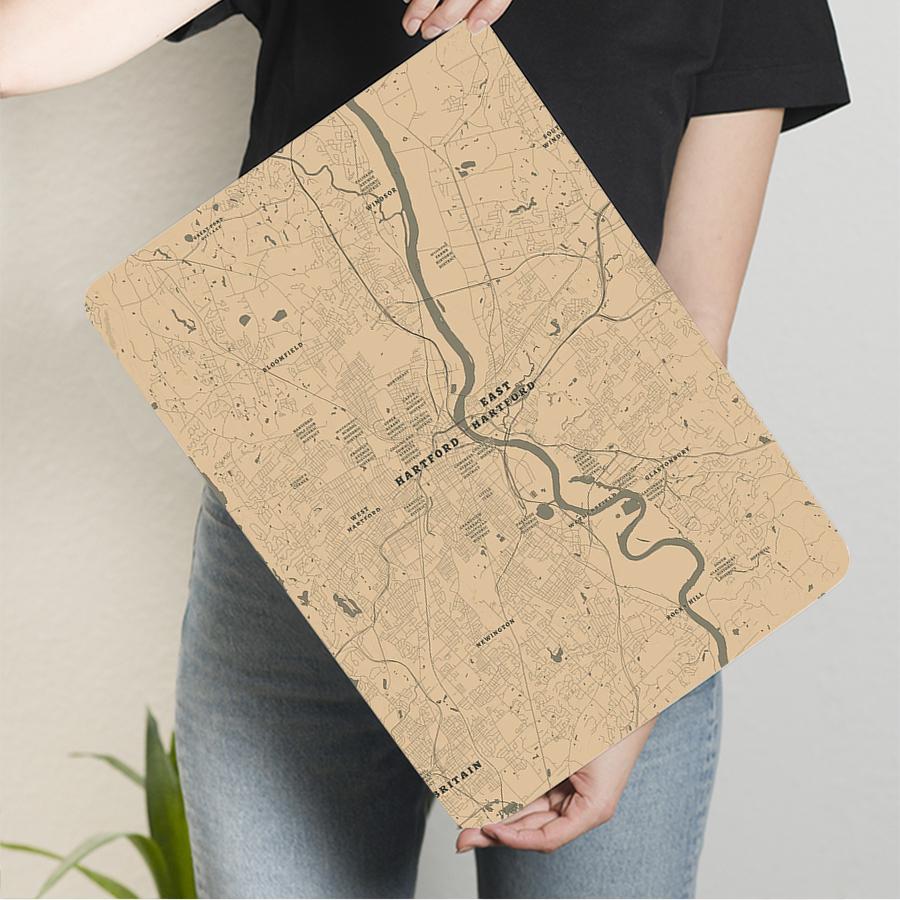 Hartford Connecticut Vintage Map Metal Wall Art Retro Home Decor for Office Living Room Kitchen Decorative Sign