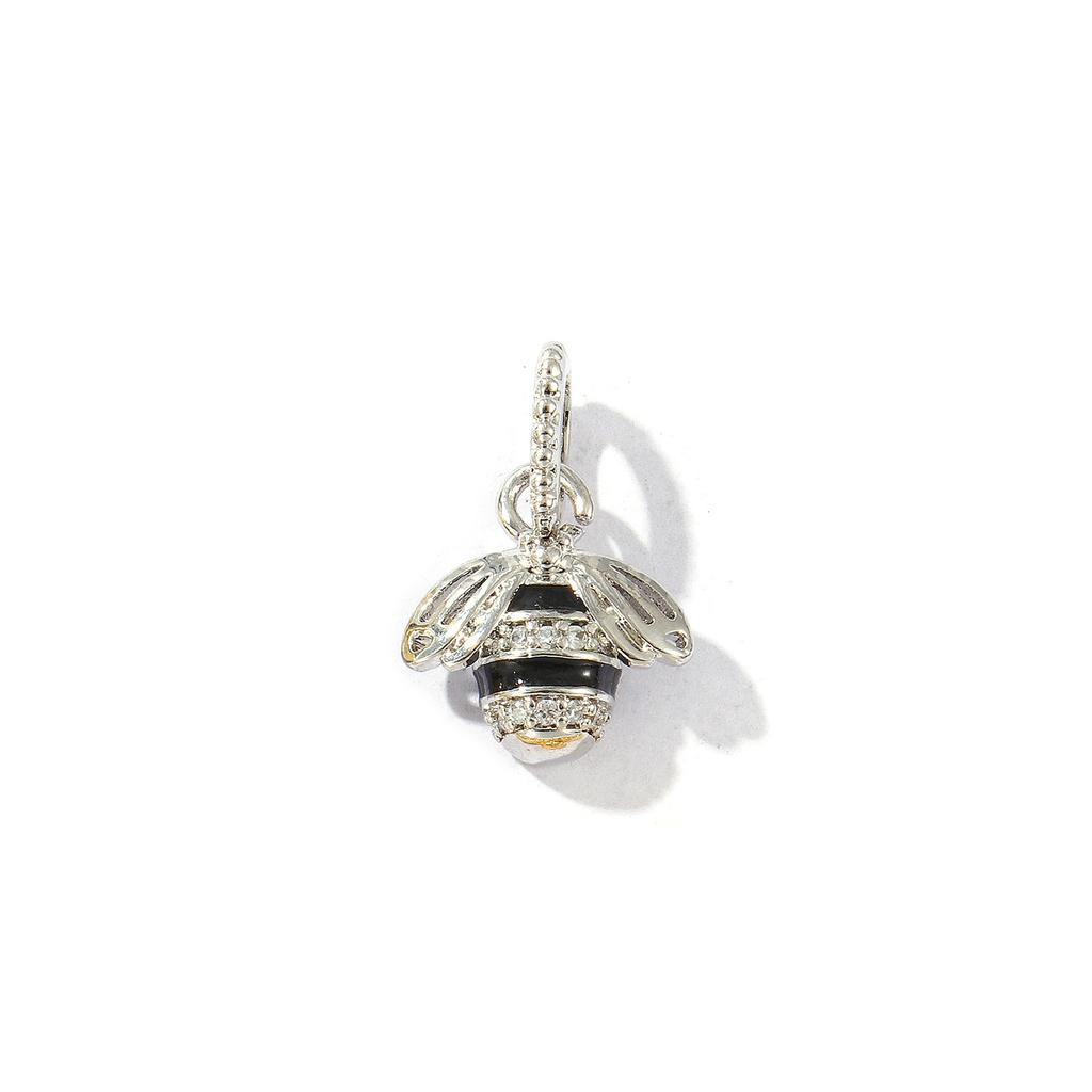 2 PCs Brass Insect Charms Multicolor 3D Clear Cubic Zirconia Cubic Zirconia Pendants For DIY Necklace Bracelet Jewelry Making