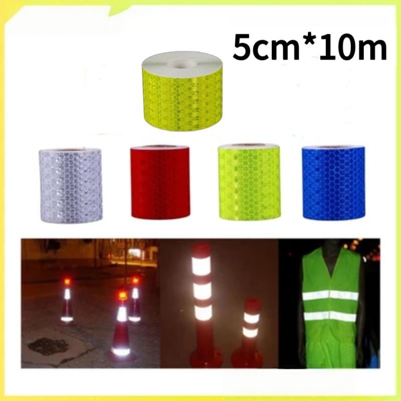 Car Safety Reflective Tape 5cm*10M High Visibility Waterproof Warning Sticker for Vehicle Truck Motorcycle Road Marking