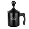 MERMOO YILAN Milk Frother, Stovetop Safe, Teflon Coated, 400ML, Milk Foamer for Espresso, Latte, Macchiato, Stainless Steel, Black, Portable Coffee Ma