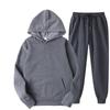 Men's Solid Color Suit Hooded Sweater Sports Two-piece Suit Sports Suit Men's Clothing