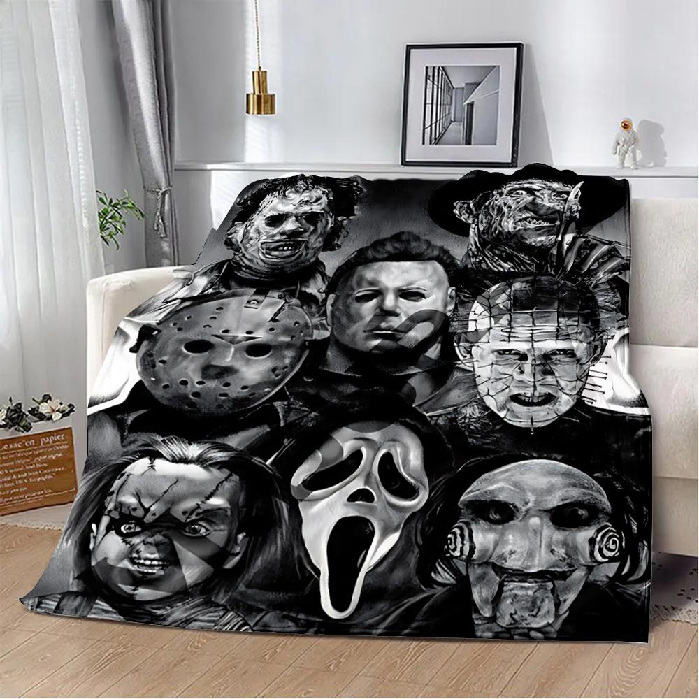 Horror Movie Halloween Printed Blanket Picnic Warm Soft Comfortable for Home Travel Bed Birthday Gift