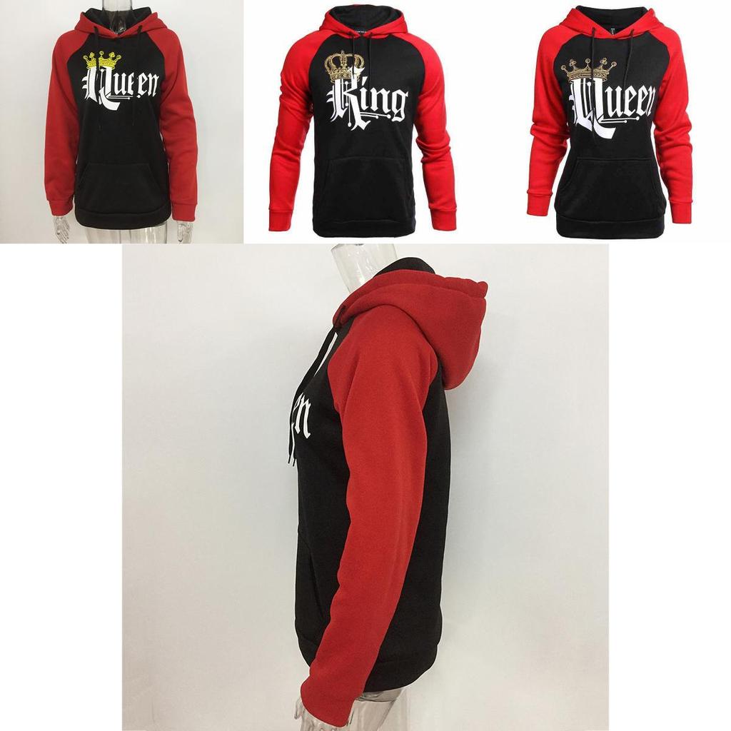 Luxurious King And Queen Crown Couples Matching Hoodies For Men And Women