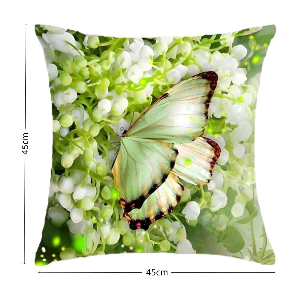 New Lily of the Valley Pillowcase Printed Floral Pattern Short Sofa Pillow Case Zipper 45*45cm Cushion Cover Spring Season