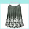 Elegant Women Print Loose Casual Summer Pleated Flowy Sleeveless Camisole Tank Tops