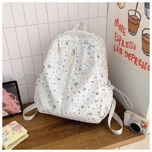 Schoolbag Backpack 1011 Summer Pure Sweet Wind Star Printed Backpack Fashion Korean Edition Large Capacity Campus Backpack
