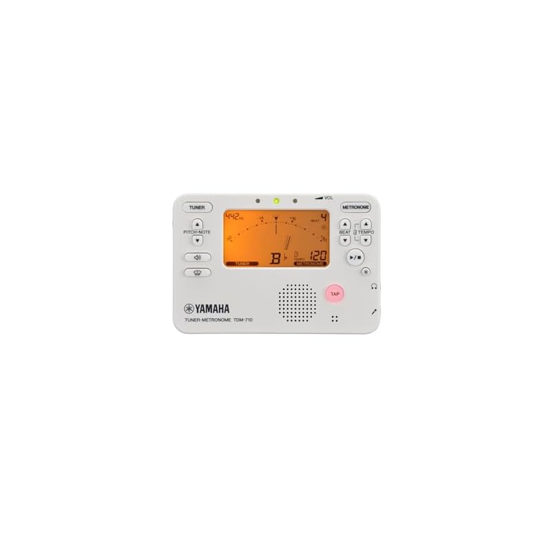 Yamaha TDM-710IV Tuner Metronome (Ivory): Features simultaneous tuner and metronome function, ideal for daily practice, and includes a sound back
