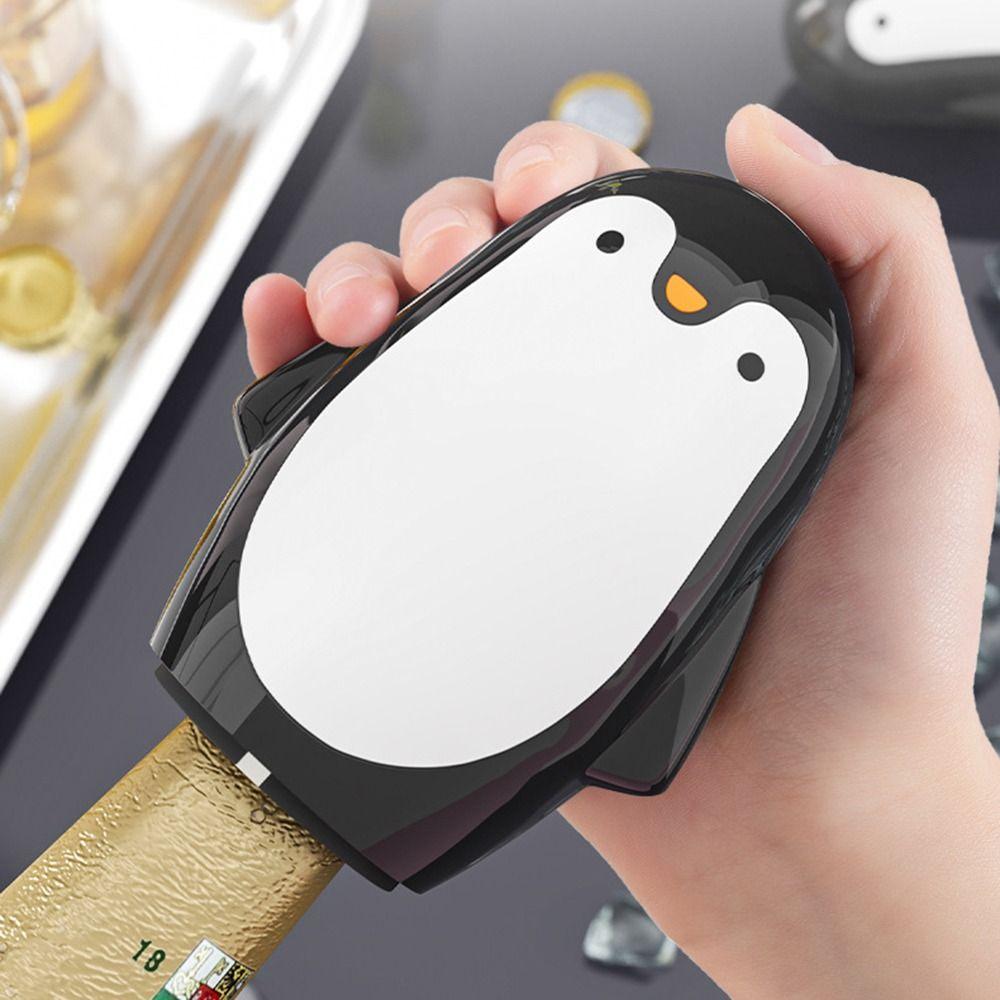 Labor-saving Penguin Bottle Opener Automatic Bottle Cap Remover Canning Lids Opening Tool  Summer