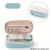 Double-layer Retractable Pencil Case, Large-capacity, Korean and Japanese Style, Macaron Color Block Design, Upgraded Pencil Box.