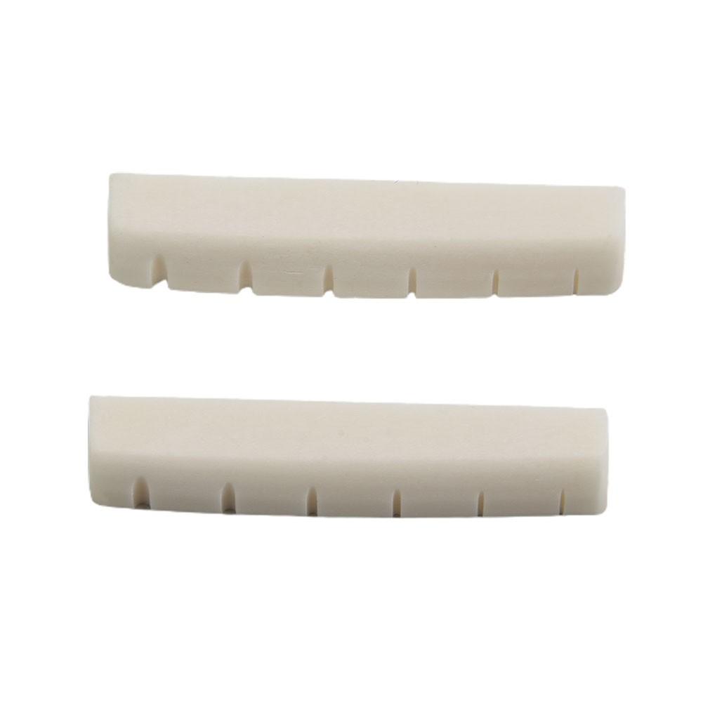 2 Sets Of 4 Pcs 6 String Acoustic Guitar Bone Bridge Saddle 72mm and Nut 43mm
