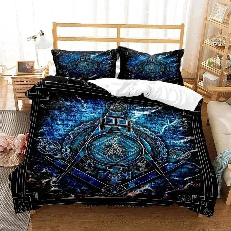 Comforter 3D Print Masonic Freemason Illuminati Bedding Set Double Twin King Comforter Boys Girls Adults Bedroom