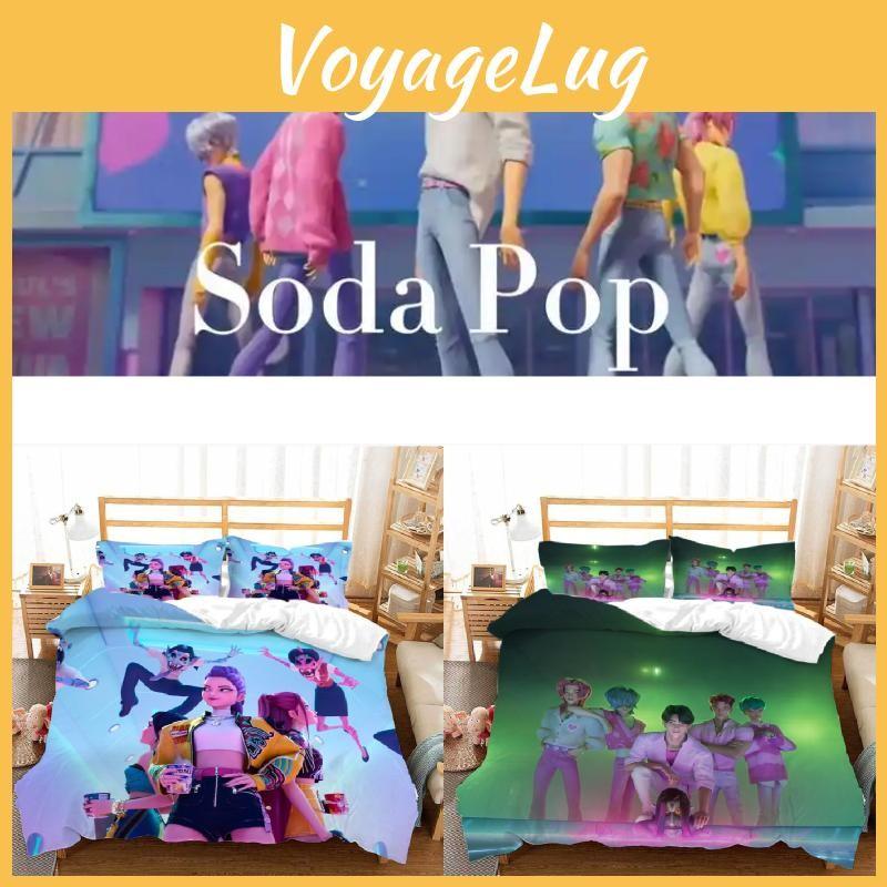 Kpop Demon Hunters Digital Print Duvet Cover Pillowcase Set Bedding Bedroom