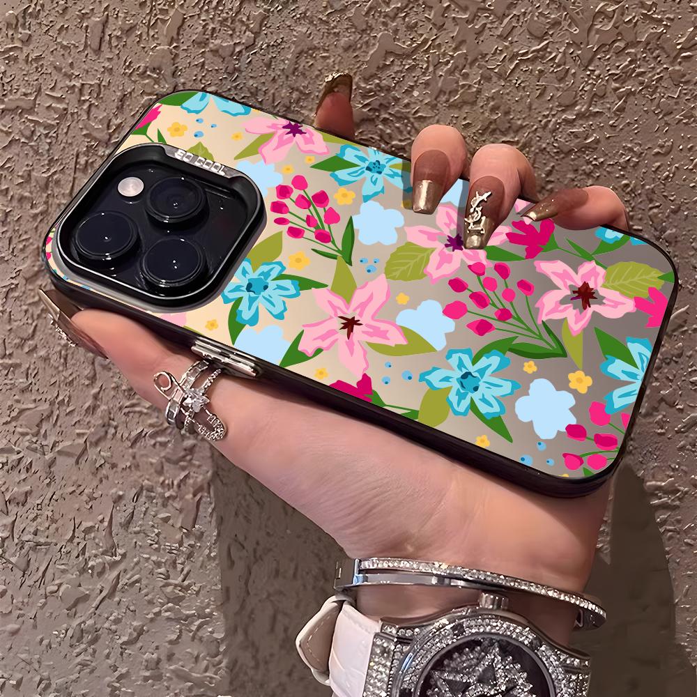 Garden Flowers Pattern Phone Phone Case For iPhone 17 16 15 14 13 12 11 Pro Max 16e 17e Plus Bumper Shockproof Hard Coque Cover