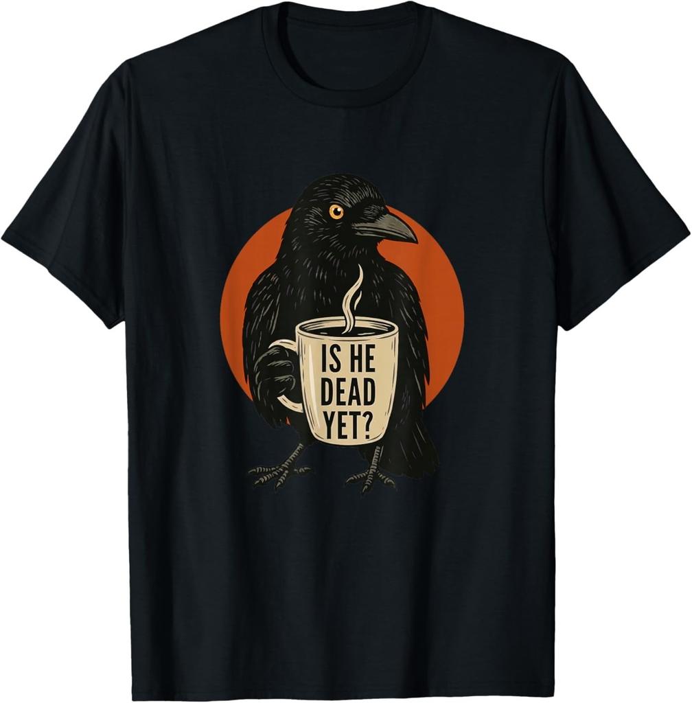 is He Vintage Dead Yet Dark Crow Raven Bird Humor Retro T-Shirt