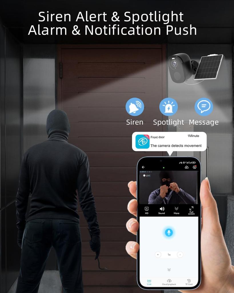 OKAM PRO Güneş Enerjili Kamera HD 5MP 4G SIM Kartlı Kamera 5000mAh Pil 130° Geniş Açı Dış Mekan Kamerası Su Geçirmez IP CCTV Renkli Gece Görüşü