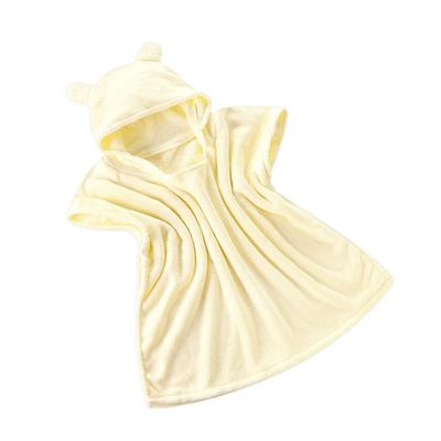 Mitas Baby Bath Poncho, Medium, Hooded Towel with Bear Ears, Moisture-Wicking, Quick-Drying, Newborn Baby Bathrobe, Towel Poncho (TN-BTRB-LYE-M)