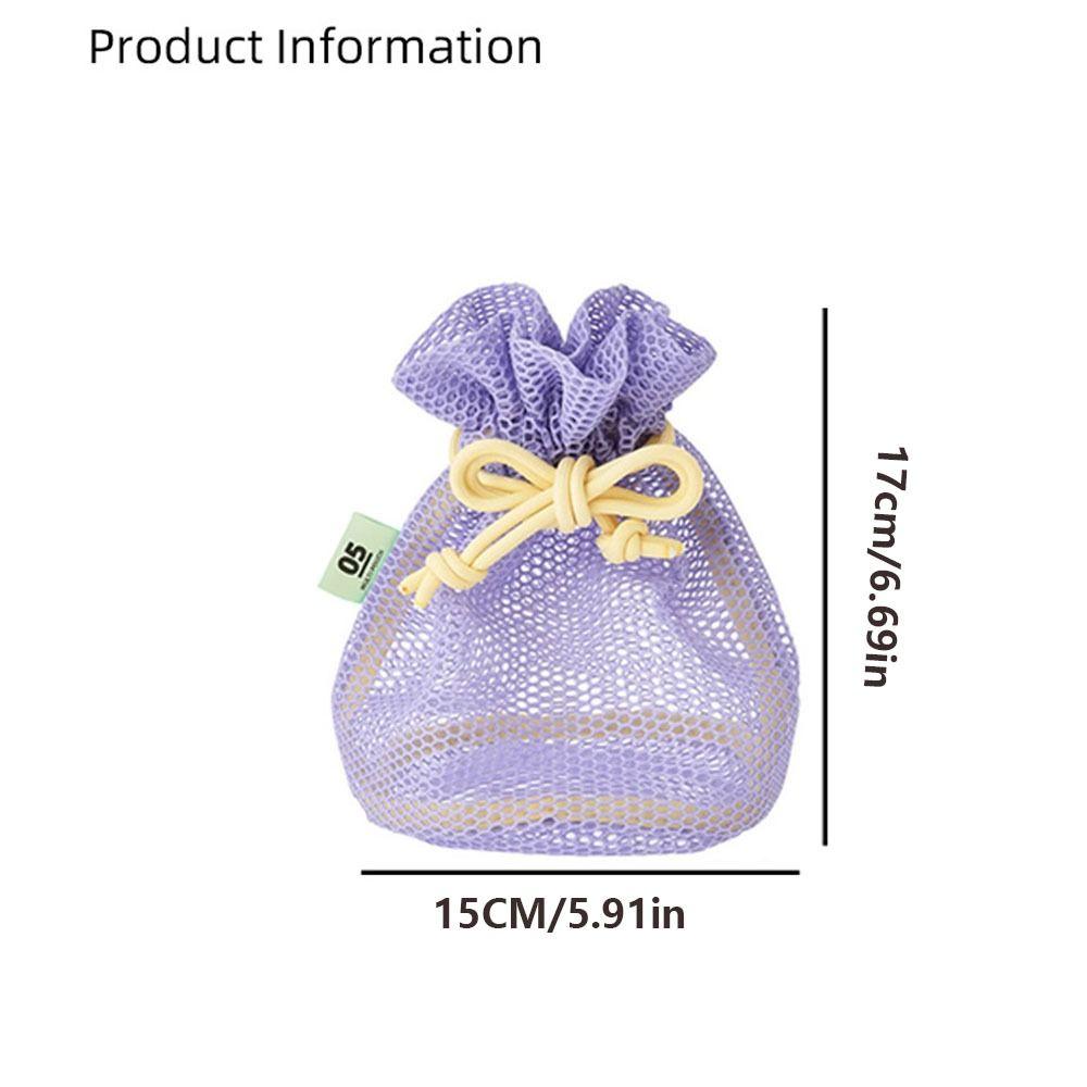 Reusable Mesh Drawstring Bag Ultra Light Travel Toiletry Bag Makeup Storage Bag Cosmetic Pouch