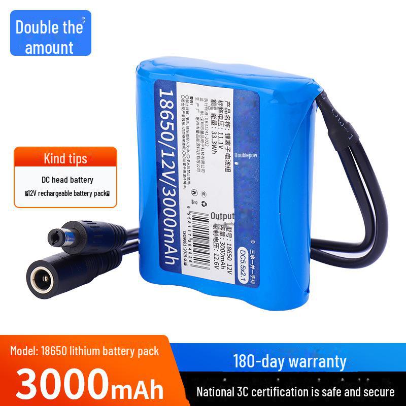 12V 18650 Rechargeable Lithium Battery Pack for Audio Instruments - High Capacity