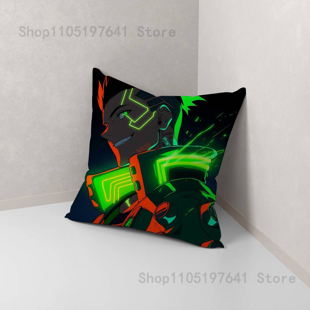 E-Edgerunners Spiel Cyberpunk (4) Kissenbezug Plüschkissenbezüge Heimdekoration Kissenbezug für Sofa Bett Stuhl Wohnzimmer