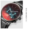 RORIOS Men's Watch, Genuine Leather Band, Colorful Big Face, Fashion Watch, Calendar, Multi-Hand Analog Quartz, Stylish, Cool, Sports Watch, Waterproo