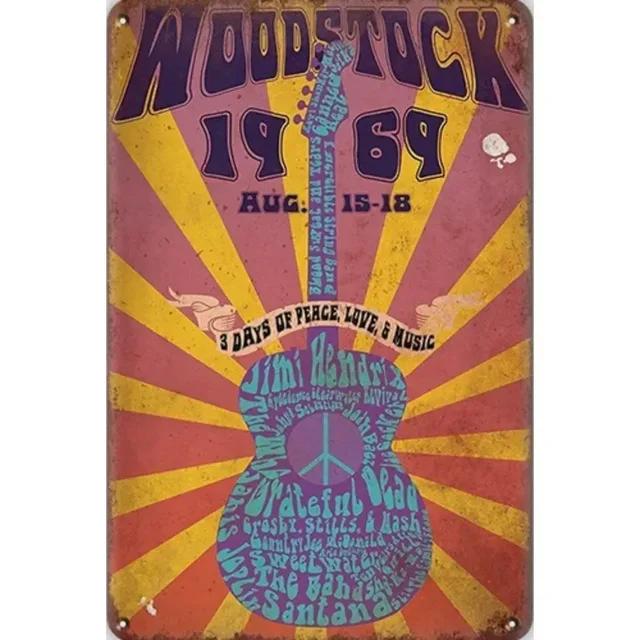 Vintage Rock Music Guitar Metal Wall Sign  Man Cave Gym Pool Bar Bathroom Yard Garage Decor  x in Tin Sign