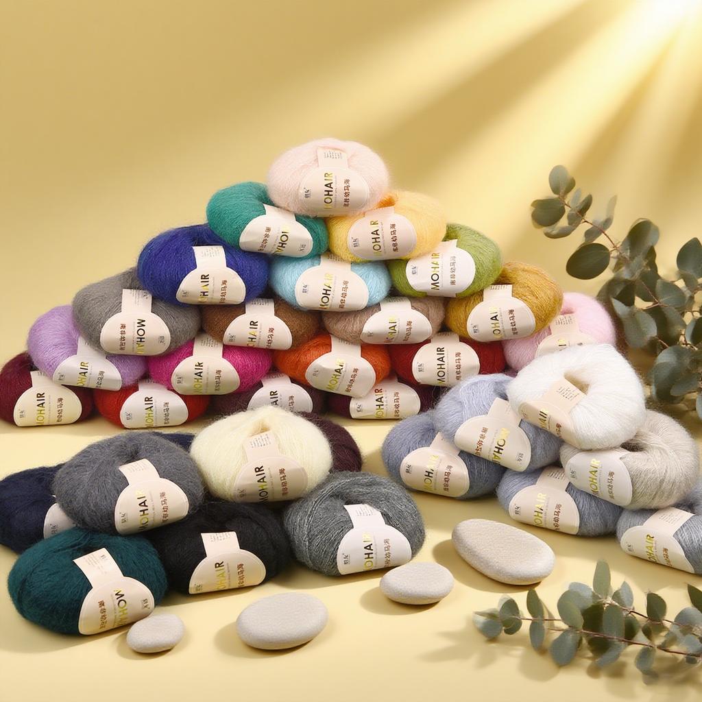 25g/Roll Soft Wool Knitting Cashmere Long Thin Yarn Roll Mohair Yarn DIY Hand Crochet Soft Mohair Cashmere Wool Knitting Yarn