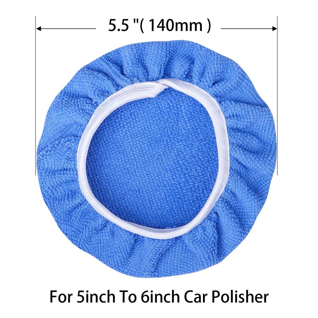 Awpeye 10Pack Car Polisher Pad Bonnet (5 To 6 Inches) Soft Microfiber Polishing Bonnet Buffing Pad Cover