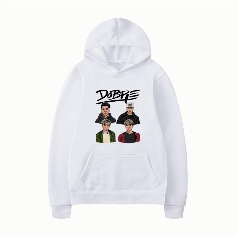 Autumn Winter DOBR Letter Print Men's Hoodie Vintage Unisex Pullover Men Vintage Graphic Hoody Tops Oversize Clothing