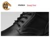 Plus Size Men's Black High-Top Cotton Martin Boots 48-52, Cowhide & Fleece Lined, Warm Workwear Shoes