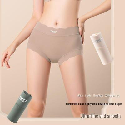 Women's Seamless Ultra-Thin Silk Crotch Panties, Plus Size, High Elasticity, One Size, Sheer Ice Silk.
