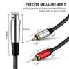 Professional XLR To 2 RCA Cable Clear Audio Signal Transmission XLR To 2 RCA Y Splitter Cable for Headphone Amplifier Mic