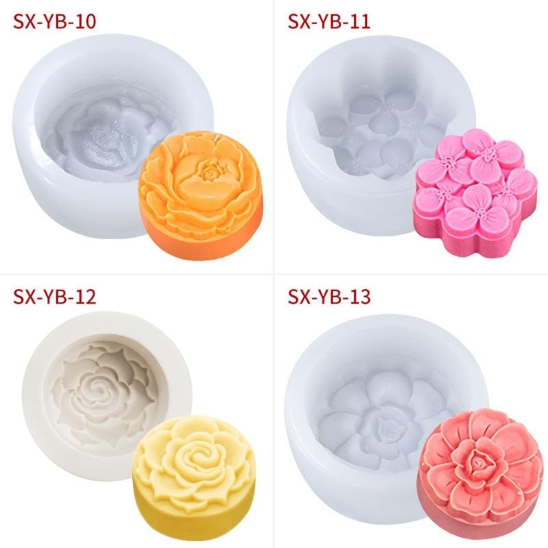 Flower Shape Silicone Mooncake Mould Pudding Moulds Baking Gadget Jelly Mold 8 Styles Choose for Home Kitchen DIY Baking
