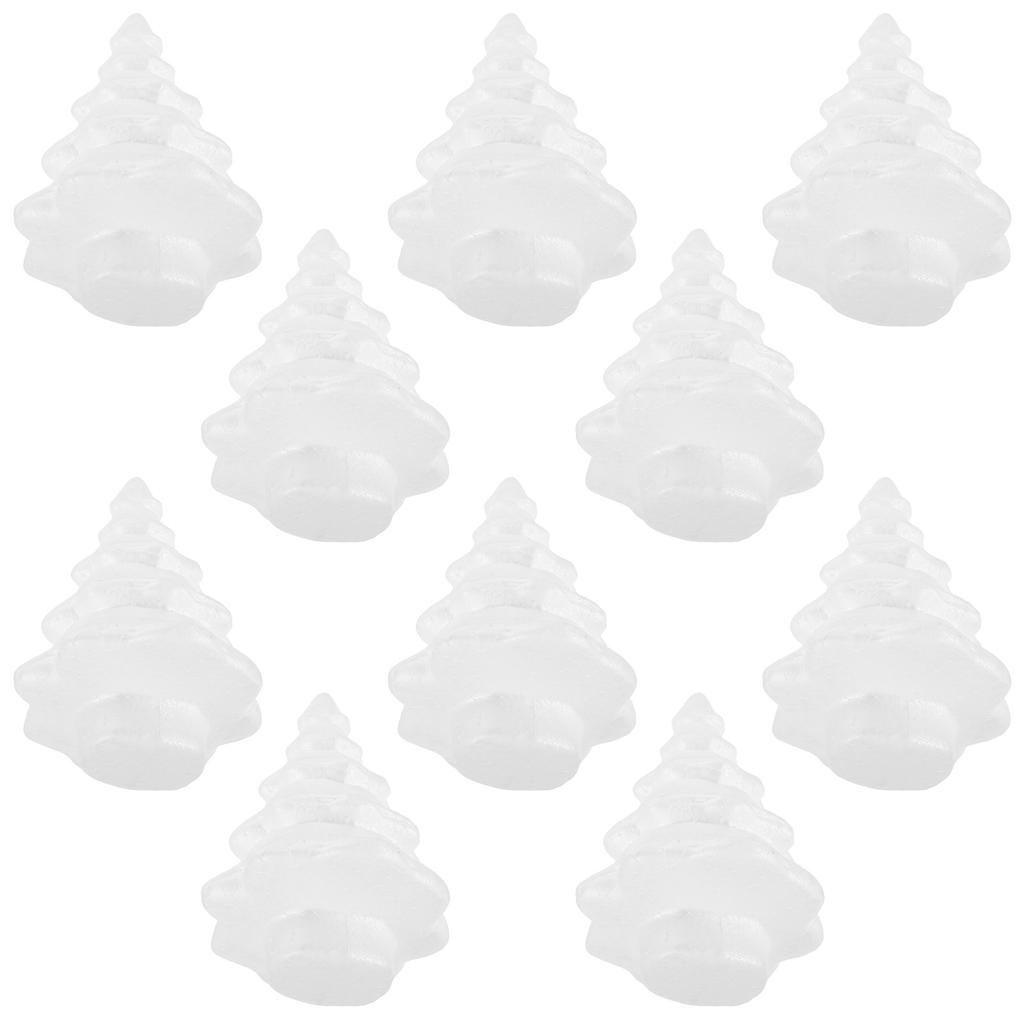 10 Stück 150 mm Schaumstoff-Weihnachtsbaumkegel Weiß Massiver Polystyrol-Bastelbasis für DIY-Dekoration Tisch-Mini-Baum Bemalbares Ornament