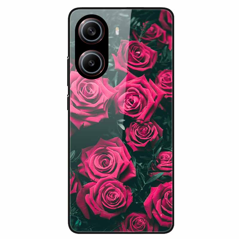 For Poco X7 Pro 5G Case Flower Hard Back Cover Tempered Glass Cases for Xiaomi Poco X 7 Pro X7Pro Hard Shells PocoX7Pro 2025 New