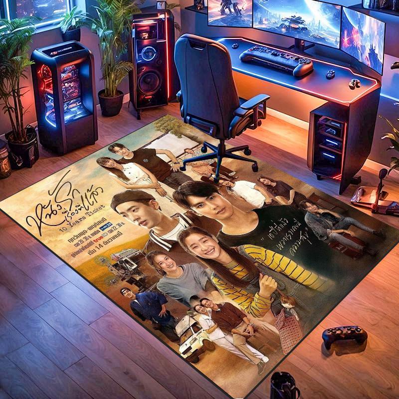Thai Drama Movie Character Poster Print Area Pop Culture Non‑Slip Rectangular Floor Mat Game Room Living Bedroom Home Decor Rug