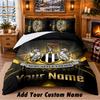 Newcastle United FC Pattern Bedding 3Pcs Set Custom Name, Bed Sheet And Pillowcases For Home Bedroom