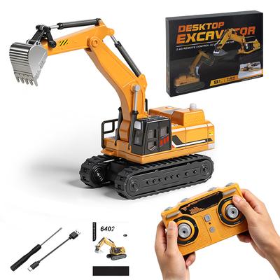 1:64 Scale Remote Control Excavator 2.4GHz RC Construction Vehicle with LED Lights and Sound