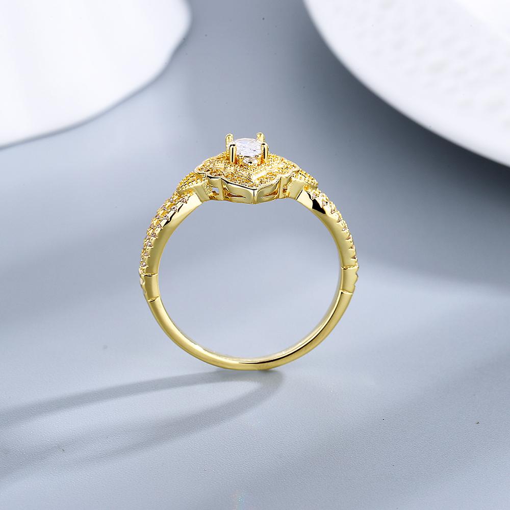 New Luxury Classic Sparkling Zircon Engagement Wedding Ring 18KGold Plated White Gold 4*6mm Horse Eye Fine Jewelry Party Gifts