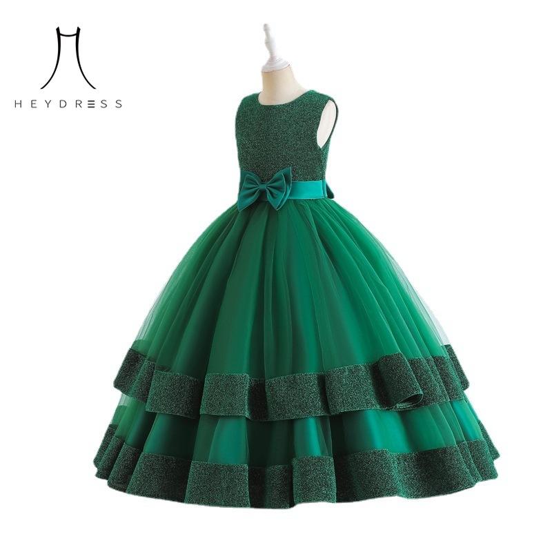 Girls Princess Dress Host Stage Show Piano Performance Clothing Children's Long Dress Elegant Party Dress