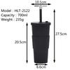 2025 Large Capacity Double Layer Plastic Cup Large Hole Straw Pearl Boba Milk Tea Cup Portable Outdoor Straw Cup