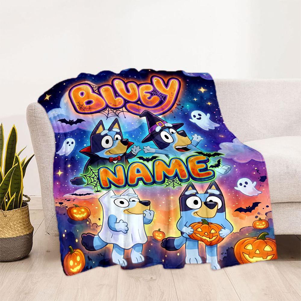 Halloween Night Adventure Personalized Name Blanket Lightweight Personalized Blanket Comfortable Throw For Sofa Bed Bedding Living Room All-Season Use