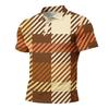 Men’s Loose Fit Casual Plaid Print Short Sleeve Polo Shirt with Turn Down Collar for Everyday Wear