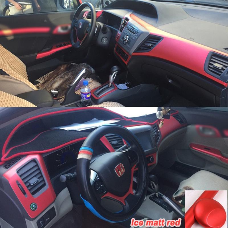 3D/5D Carbon Fiber Car Interior Cover Console Color Sticker Decals Parts Accessories For Honda Civic 9th Gen 2012-2015 4 Doors